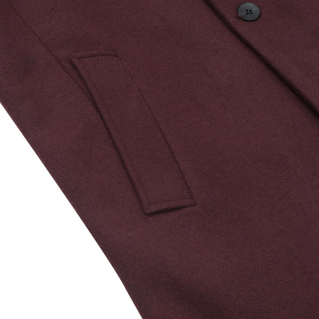 Wintermantel Herren Wollmantel Lang Slim Fit Herrenmantel mit Stehkragen Business Coat für Winter, W