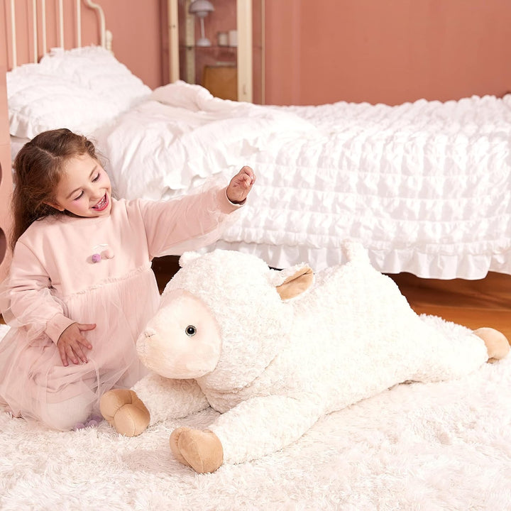IKASA Gross Schaf Kuscheltier Riesen Stofftier,Gross Plüschtier Riesige Plüsch Spielzeug 78cm Flausc