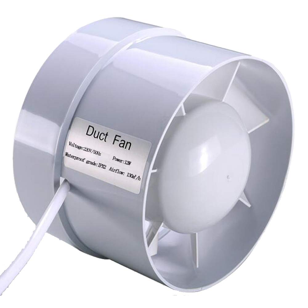Inline-Abluftventilator, 10,2 cm, Kanal-Booster-Gebläse, 12 W, 76 CFM starker Luftstrom Belüftung fü