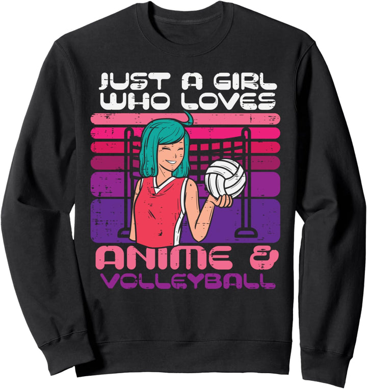 Girl Who Loves Anime Volleyball Player Otaku Girls Women Sweatshirt