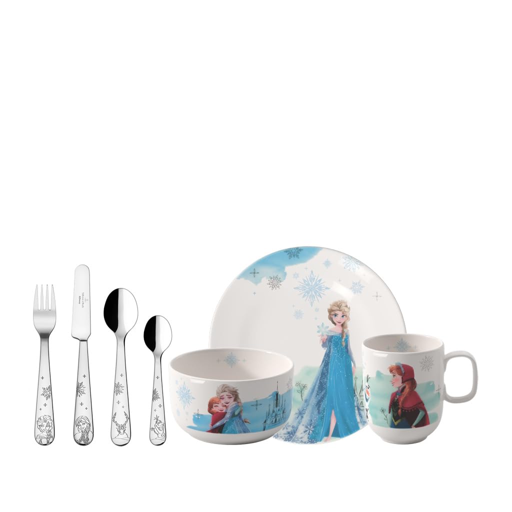 Villeroy &amp; Boch - Disney Frozen Kindergeschirr Set 7tlg., Spülmaschinenfest, Mikrowellensicher, Gesc