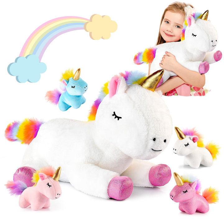Adeokay Einhorn Kuscheltier Geschenk Mädchen 3-12 Jahre,Einhorn Spielzeug ab 3-8 Jahren Mädchen Gesc