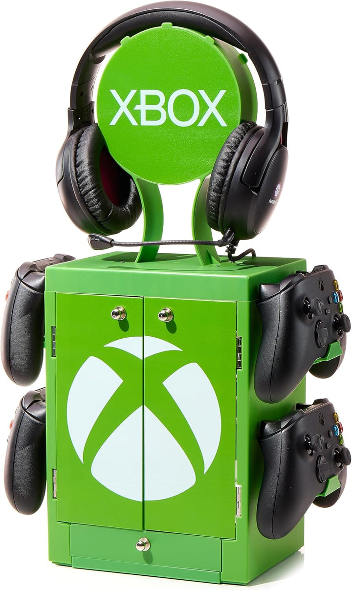 Numskull Offizieller XBOX Grüner Gaming-Schrank, Controller-Halter, Headset-Ständer für PS5, Xbox Se