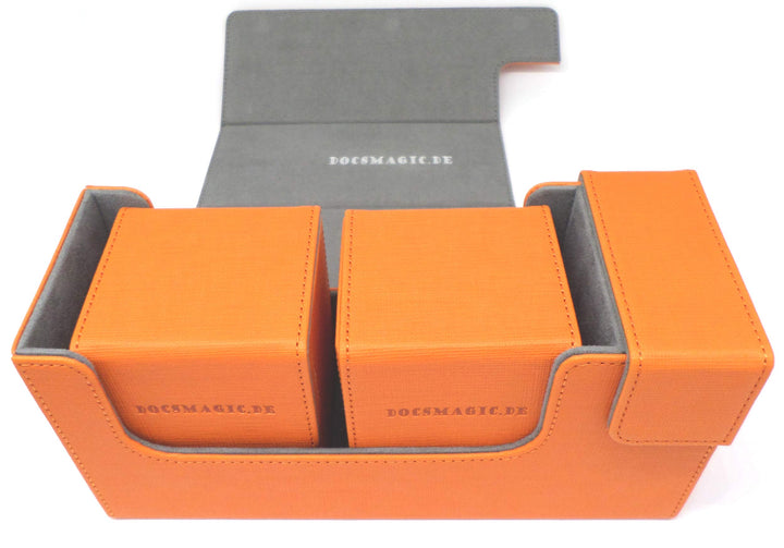 docsmagic.de Premium Magnetic Tray Long Box Orange Small + 2 Flip Boxes - Orange Small + 2 Flip Boxe
