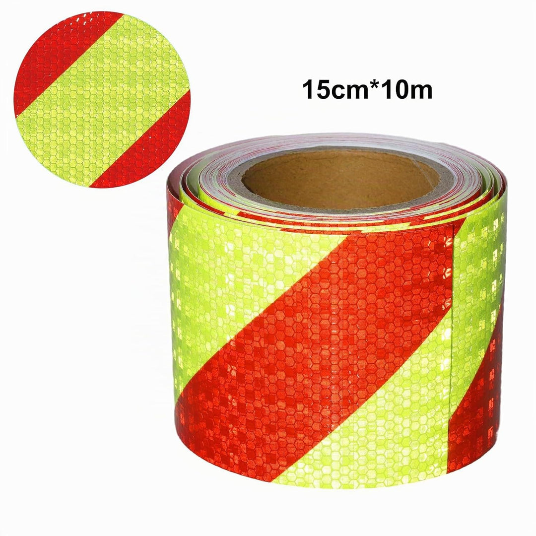 Reflektierendes Klebeband Rot &amp; Gelb 15 cm x 10 m Wasserdicht Reflektierendes Klebeband, Selbstklebe