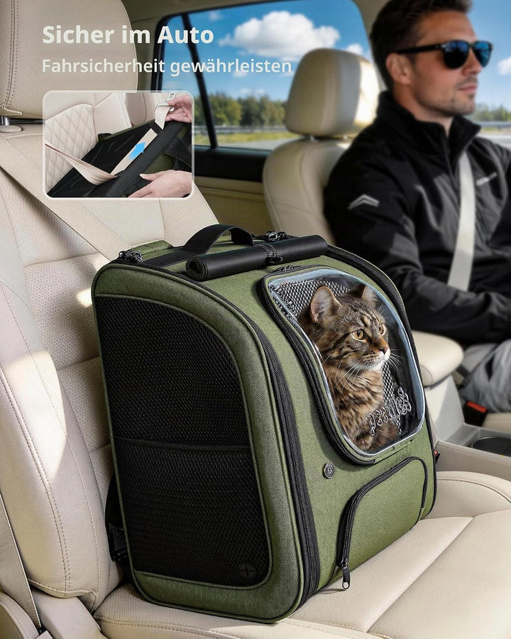 pecute Katzenrucksack Bubble Haustier Rucksack mit Netzfenster, Tragbare und Faltbare Katzentasche,