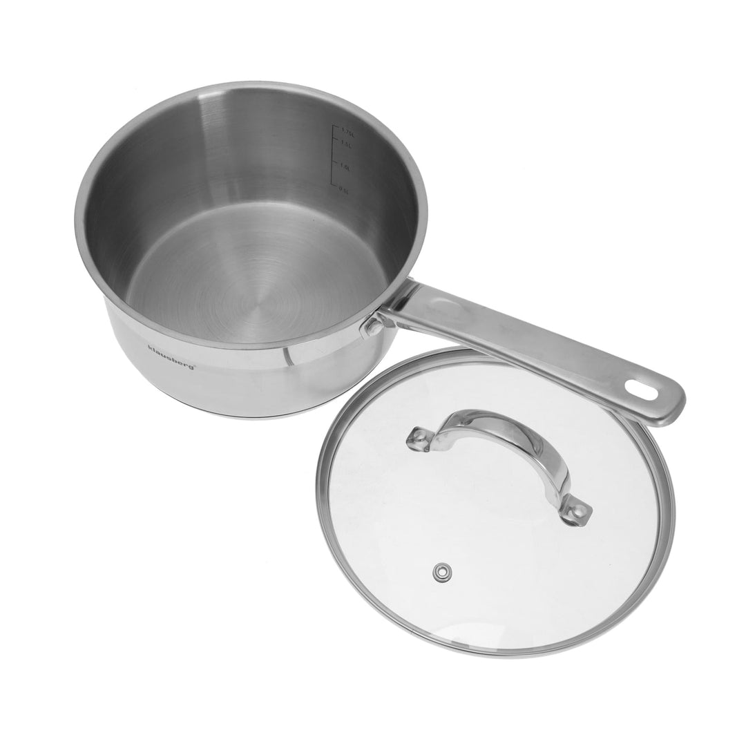 Kochtopf mit Deckel und Griff 0.5 Liter 12cm kb-7131 Edelstahl 0,5 Liter, 0,5 Liter
