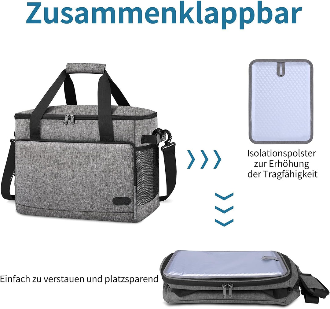 Lubardy 15L Kühltasche Klein 30L Kühltasche Gross Faltbar Kühlkorb Thermotasche Wasserdicht Kühlbox