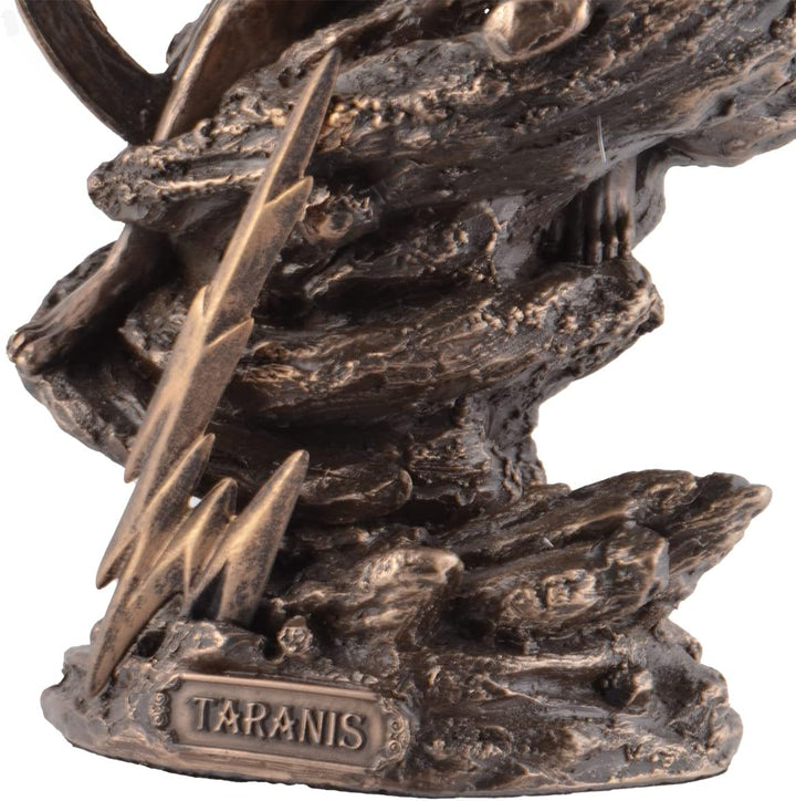 Taranis keltischer Gott des Donners - mit Blitz und Wagenrad bronziert by Veronese