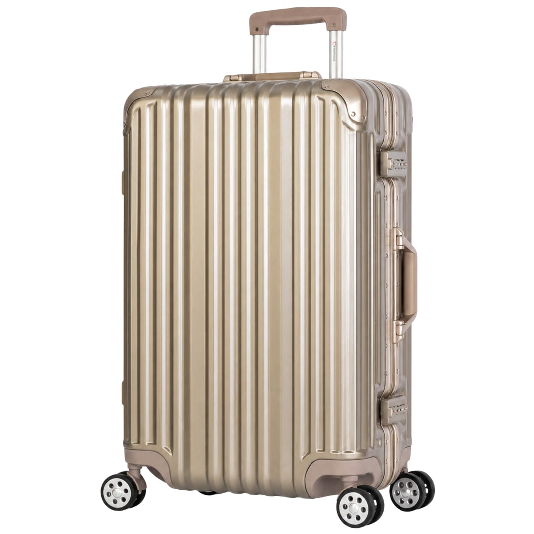 Travelhouse Koffer London 65 cm – Aluminium-Rahmen, Polykarbonat Hartschale, 67L Volumen, 4X Silent