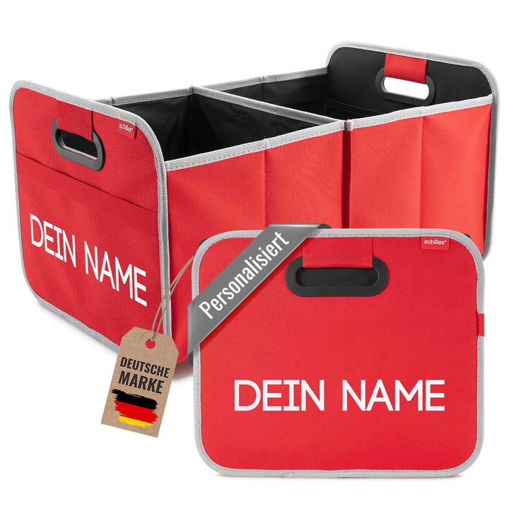 achilles Auto Faltbox mit Name, Kofferraumtasche personalisierbar, Kofferraum-Organizer, Autotasche,