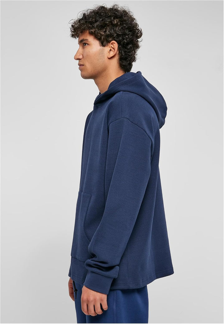 Urban Classics Herren Oversized Waffle Hoody M Darkblue, M Darkblue