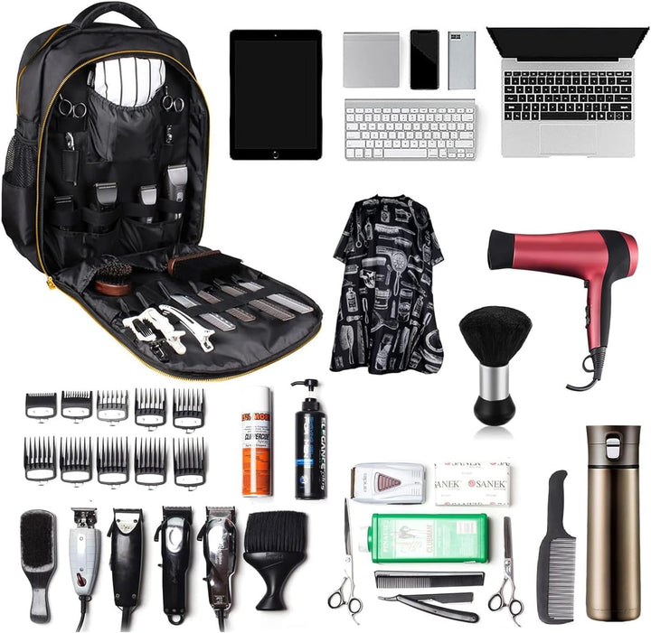 Barber Clippers Rucksack Tasche für Friseur, Friseurtasche Haarwerkzeuge Organizer Schwarz Barber Ba