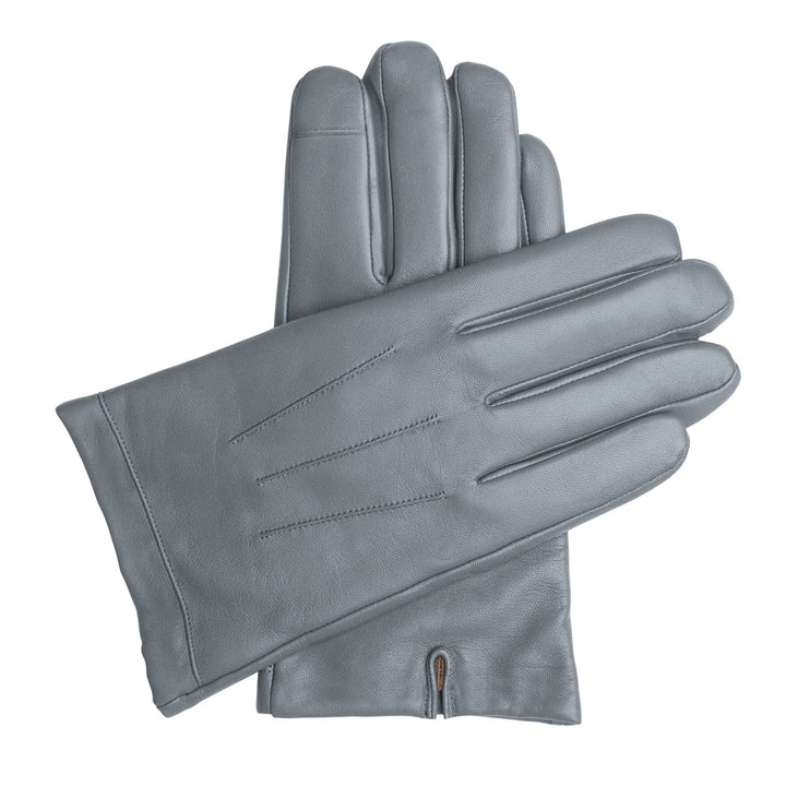 Downholme Touchscreen-Lederhandschuhe mit Innenfutter aus Kaschmir für Herren S Grau, S Grau