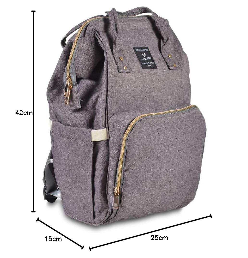 Cangaroo Kinderwagentasche Amelia, Rucksack Hauptfach, Seitenfächer Tragegriffe, Farben:grau, Grau