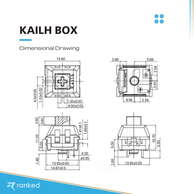 Ranked Kailh Box Tastenschalter für mechanische Gaming-Tastaturen | Plate Mounted (Kailh Box Winter,