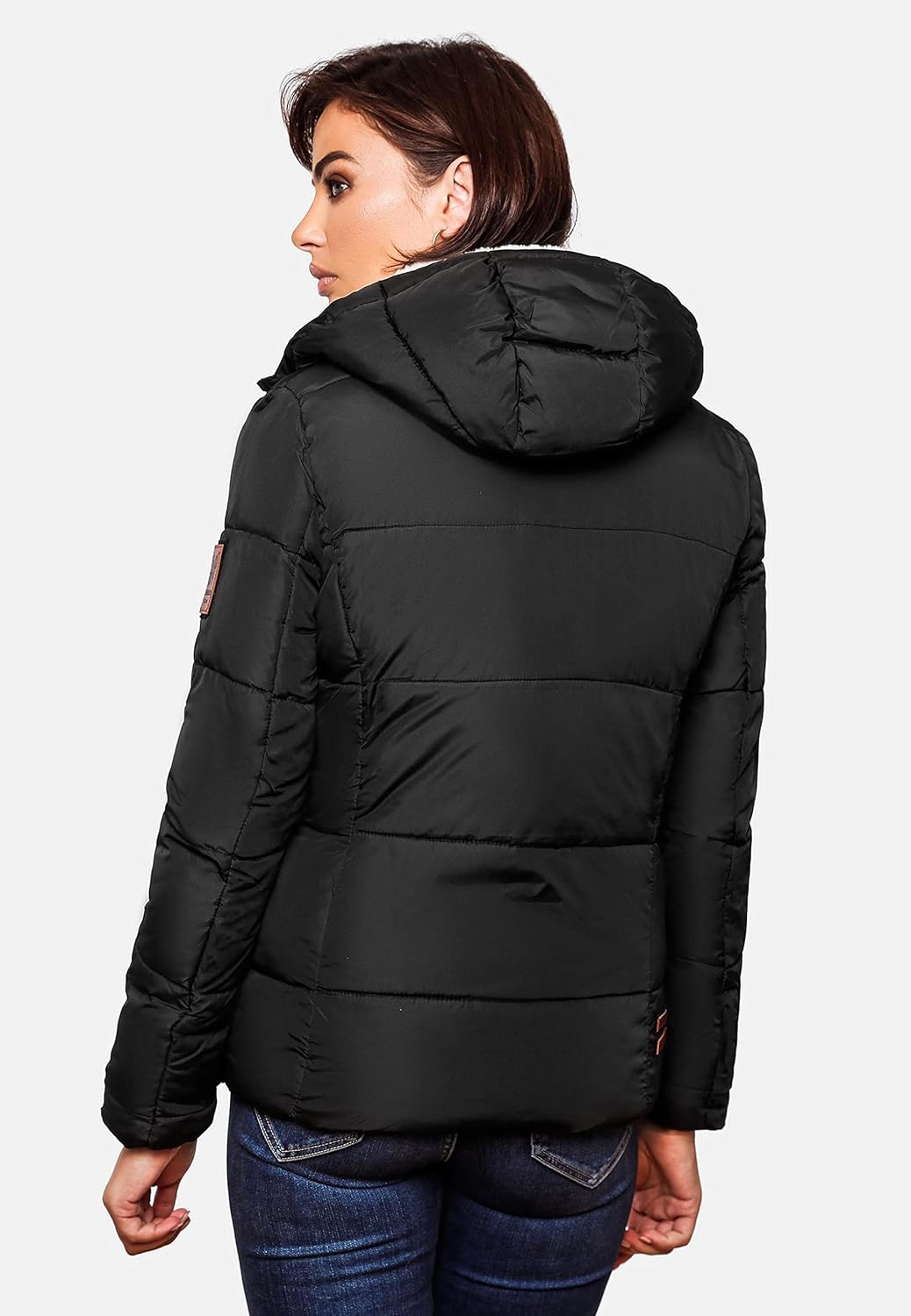 Navahoo Damen warme Winter Steppjacke Megan XS-XXL XL Schwarz, XL Schwarz
