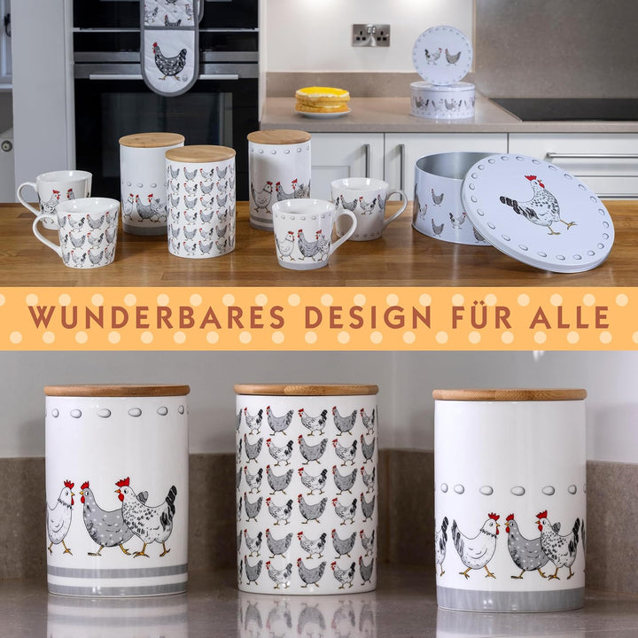 SPOTTED DOG GIFT COMPANY Vorratsdosen Keramik mit Deckel Luftdicht - 3 Vorratsbehälter vielseitig fü