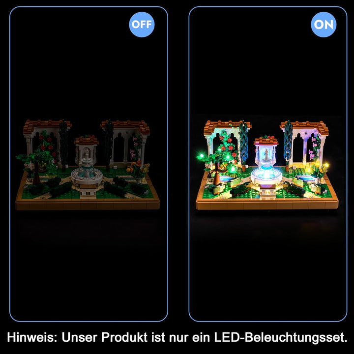 Licht Set Kompatibel mit Lego Springbrunnengarten Fernbedienung, Nur Lichter Set - Kein Modell, Lich