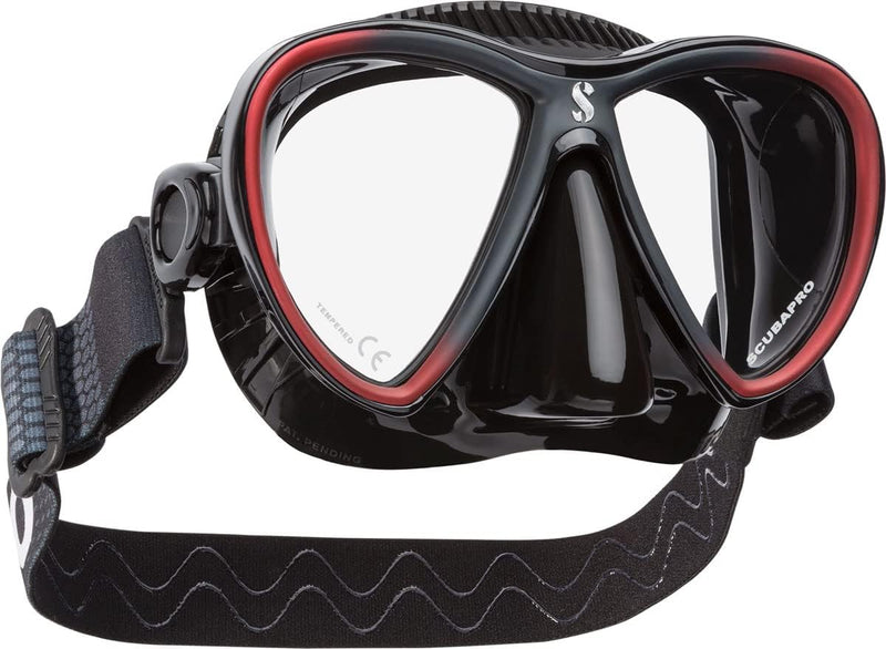 Scubapro Synergy Twin Mask with Comfort Strap schwarz/rot, schwarz/rot