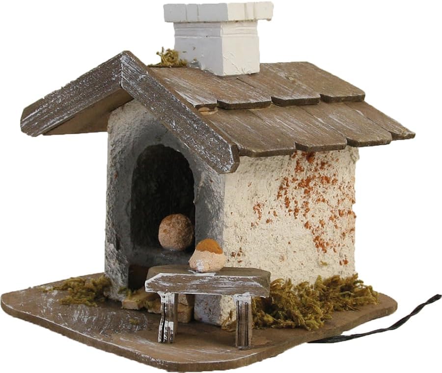 FADEDA Backhaus Gross mit Licht/Höhe:11 cm/handbemalt/detailgetreue Krippen Figuren - Weihnachten Ti