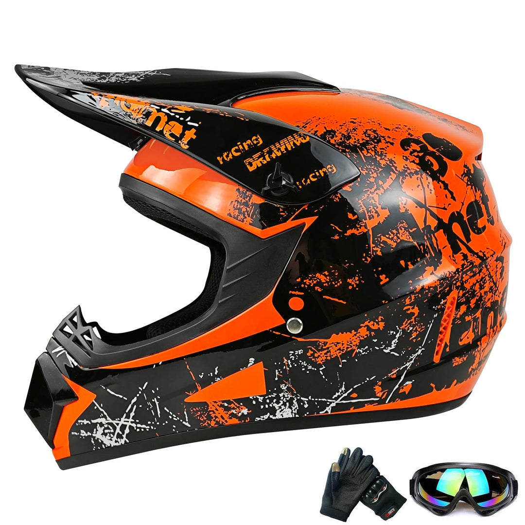 Jugend-Offroad-Motocrosshelme,Fahrradhelme für Jungen und Mädchen,Personalisierter Motorradhelme,CE