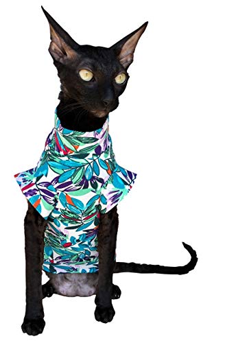 Kotomoda Cat Wear T-Shirt Leaves (M) M Blau, M Blau