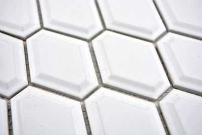 Keramikmosaik Fliesen Mosaikfliesen Keramik Kachel Diamant Metro weiss matt Fliesenspiegel Küchenfli