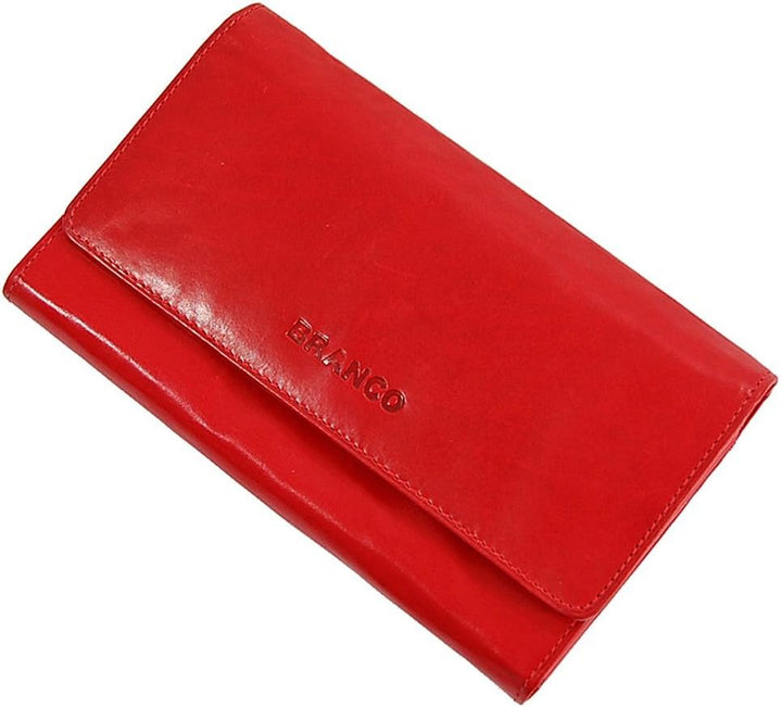GoBago Branco Damen Leder Geldbörse 17 cm lang, Portemonnaie aus Rindleder 6 Farben, Geldbeutel mit