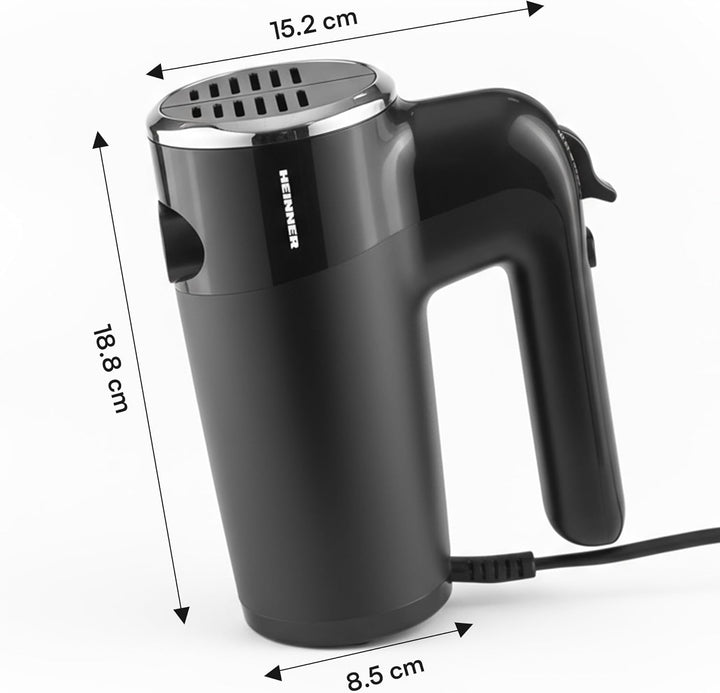 HM-300BK Hand Mixer – 300W Power, 5 Speed Settings + Turbo Function, Stainless Steel Beaters & Dough