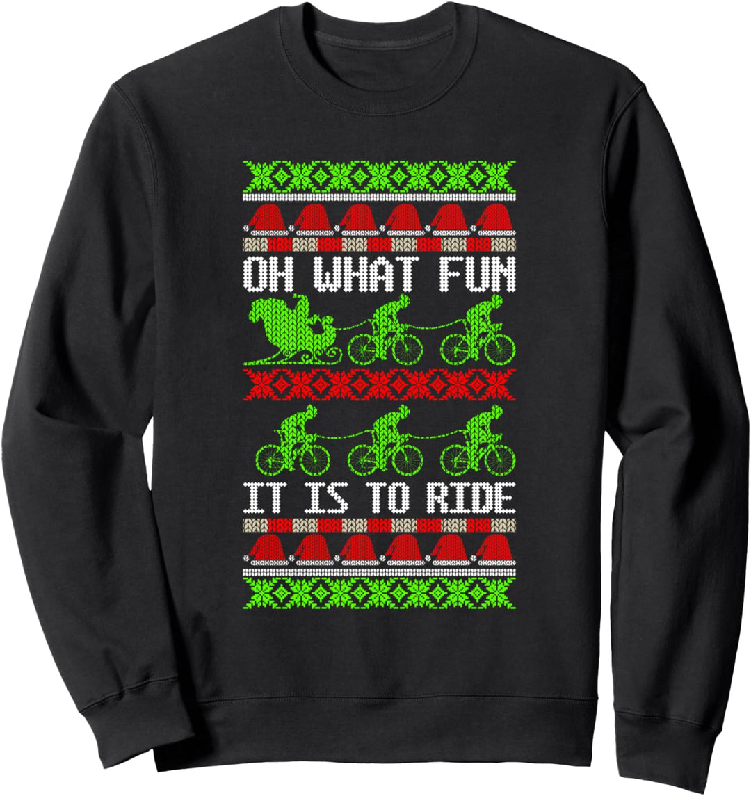 Lustige Santa Fahrrad Radfahrer Hässliche Weihnachten Pullover Fahrt Fahrrad Sweatshirt