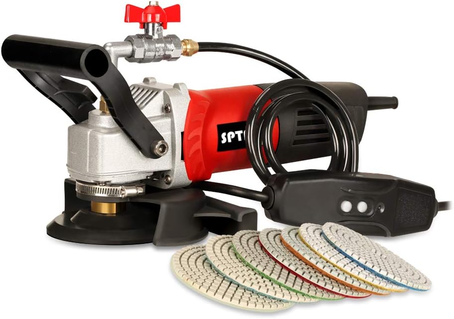 Nasspolierer, SPTA 800W / 220V 100mm Nass Poliermaschine mit variabler Geschwindigkeit und Granit-Di