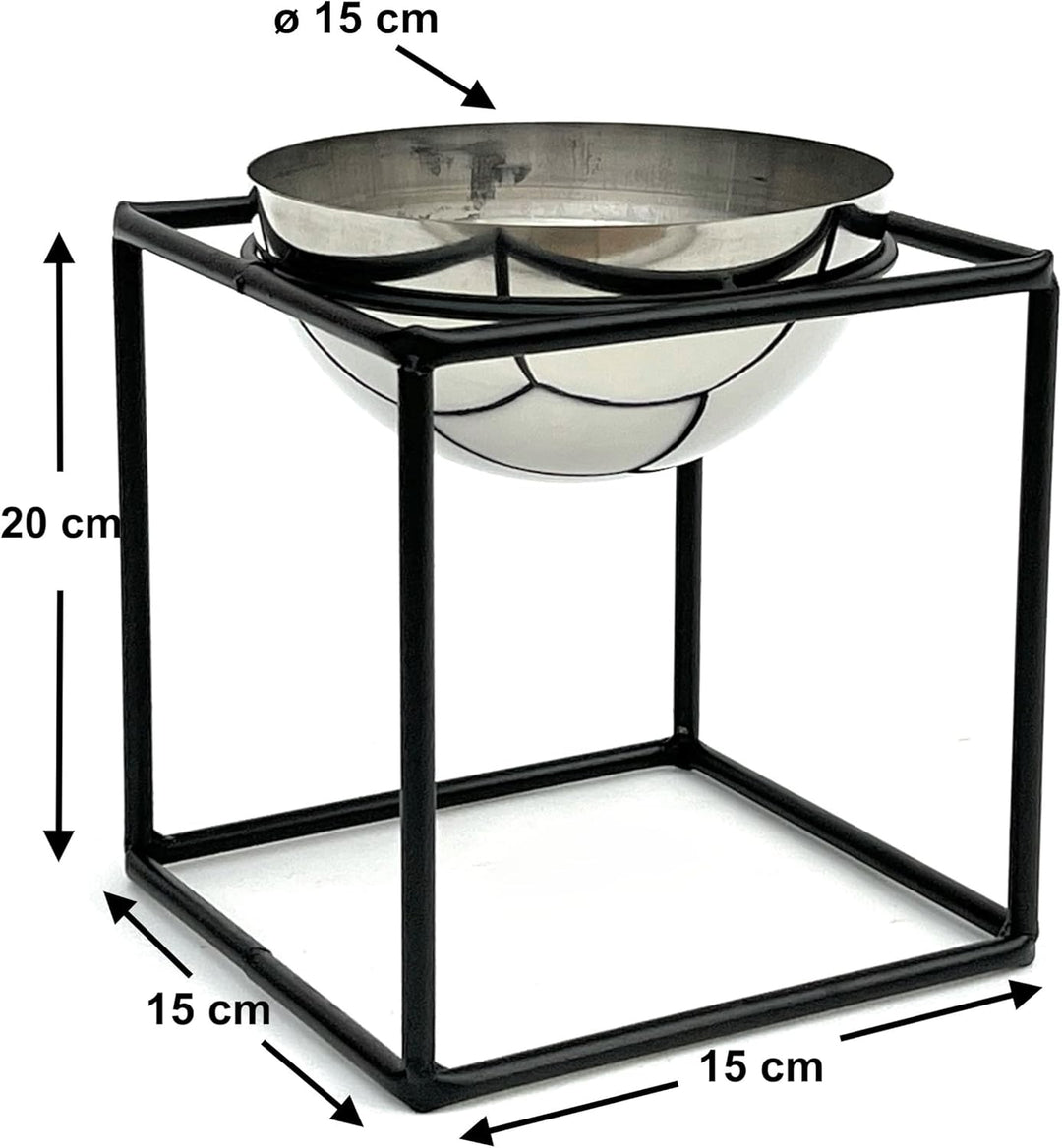 DanDiBo Blumenhocker Metall mit Topf Schwarz Silber 20-35 cm Blumenständer 96256 Blumensäule Modern