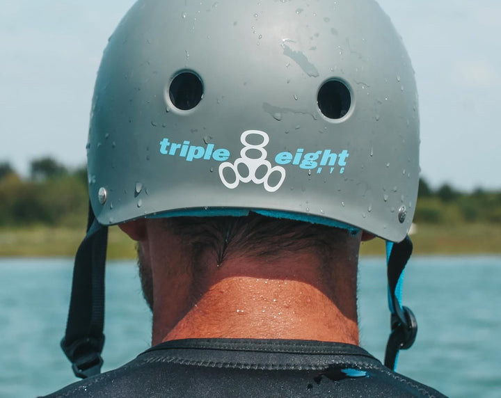 Triple Eight Herren Sweatsaver Halo Water Helmet for Wakeboarding and Waterskiing Helm, Carbon Rubbe