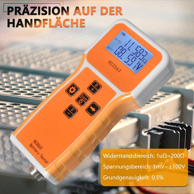 Batterie Innenwiderstandsmessgerät, Batteriespannungs Innenwiderstandsmessgerät 1uΩ~200Ω/0~±100VDC,
