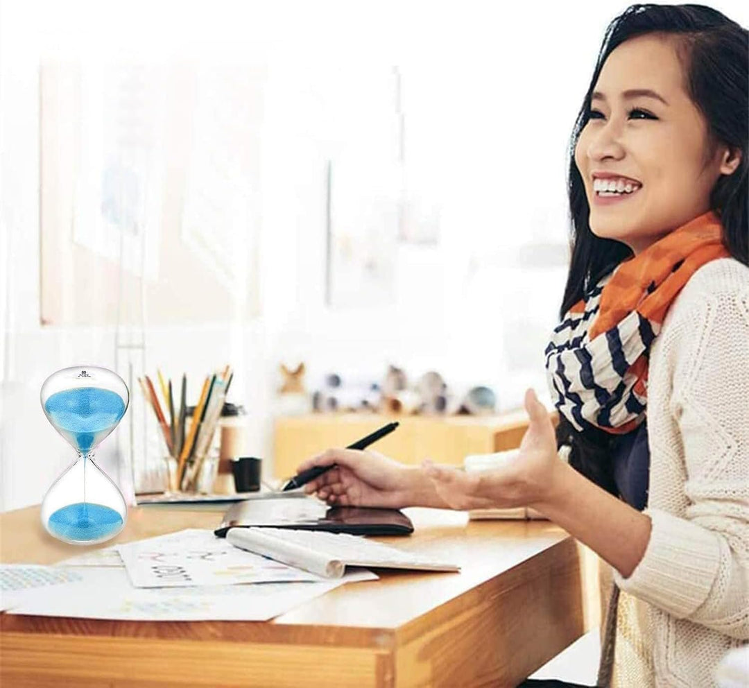 SuLiao Sanduhr, Sanduhr 60 Minuten Blau Glas Sanduhr Zeit Sanduhr Grossr 60 Min Geeignet für Home De