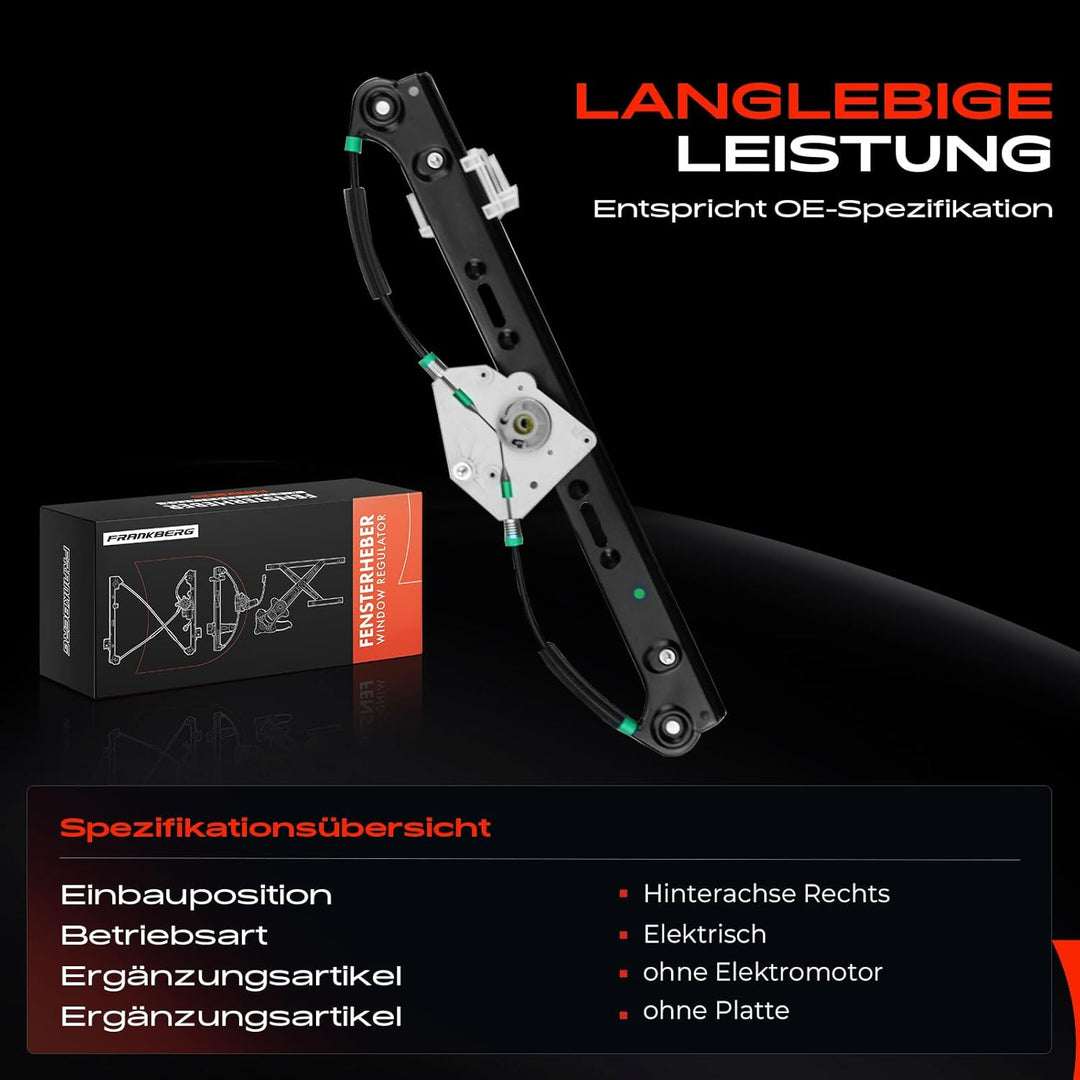 Frankberg Fensterheber Hinten Links Kompatibel mit X3 E83 SUV 2004-2011 51353448251