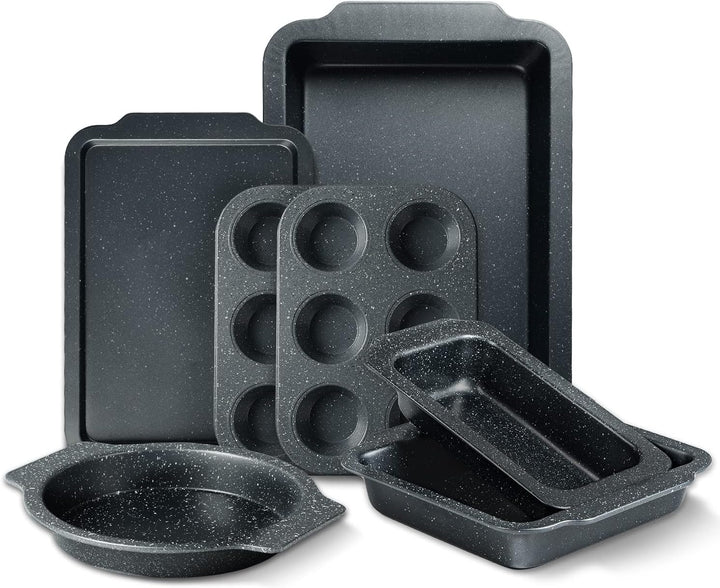 RIOVARM Granit Antihaft Backformen Set 7 PCS-Backformen-Sets Backbleche für Backofen Backen Set Back
