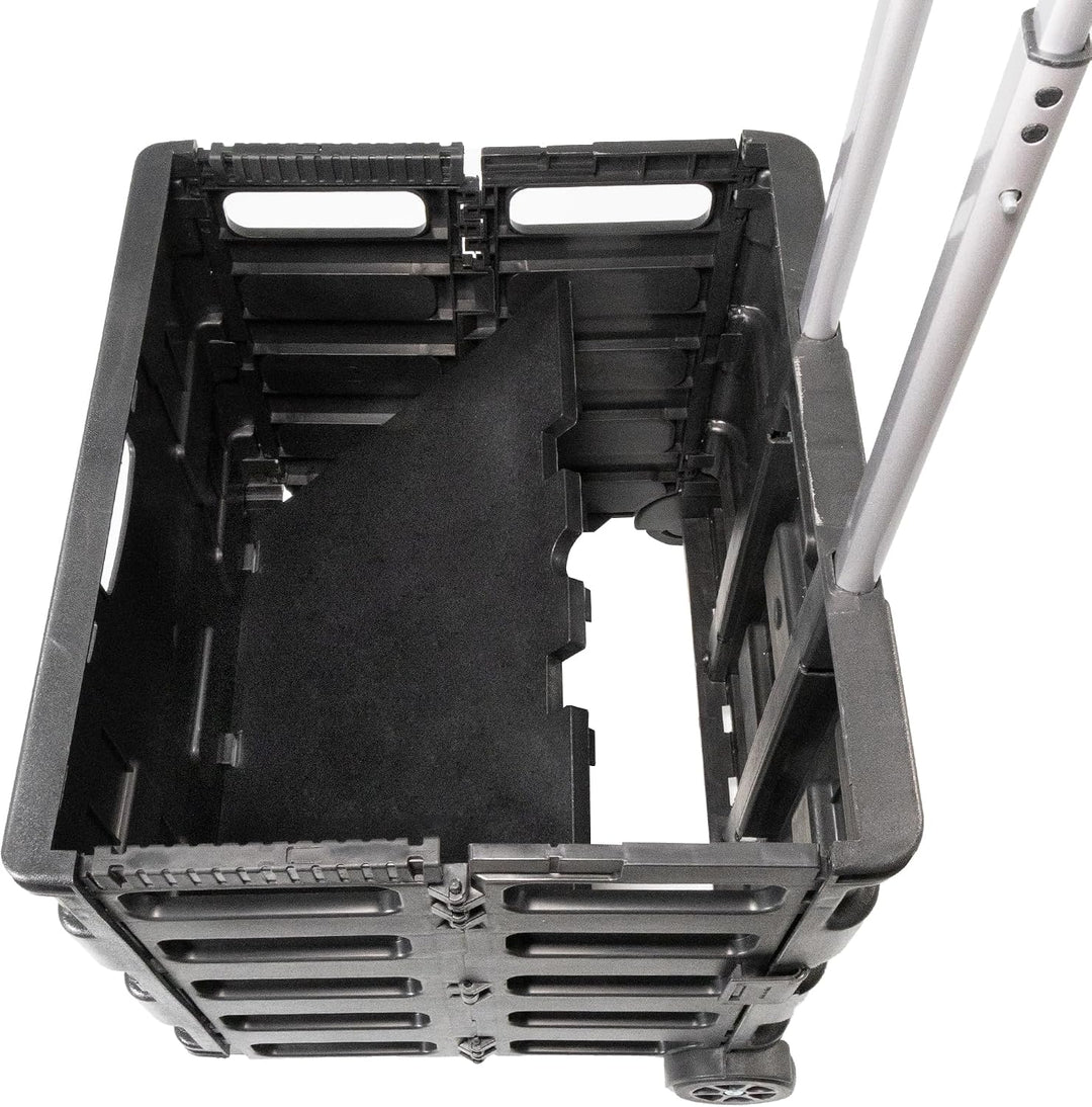 Lemodo Einkaufstrolley klappbar, Einkaufsroller belastbar bis 35 kg, Transporttrolley schwarz mit Ku