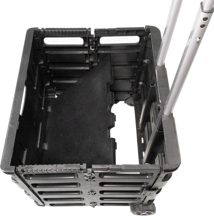 Lemodo Einkaufstrolley klappbar, Einkaufsroller belastbar bis 35 kg, Transporttrolley schwarz mit Ku
