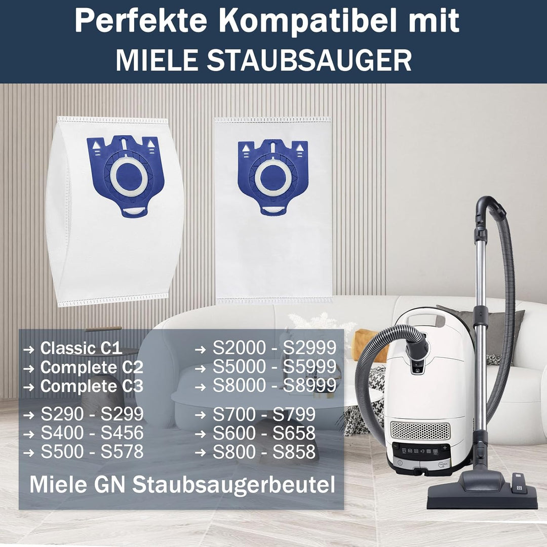 1 Miele Staubsaugerdüse/Bodendüse + 6 Beutel für Miele S8,S6,S5,S4,S2, S1,C1,C2,C3,H1, für Miele Cla