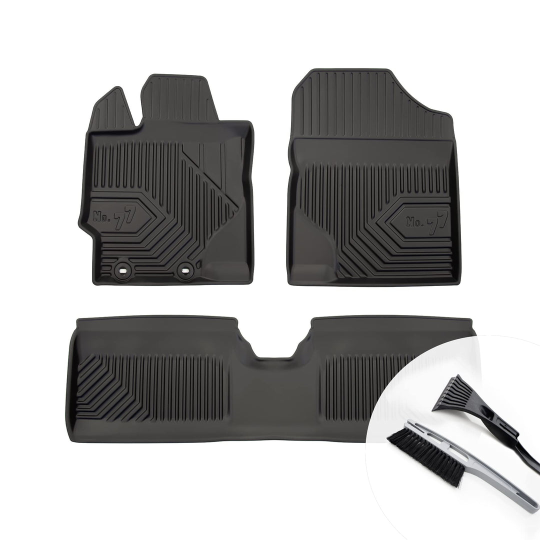 Gummimatten Auto Fussmatten mit Rand Gummi Automatten 3-teilig Set - passend für Toyota Yaris III 20