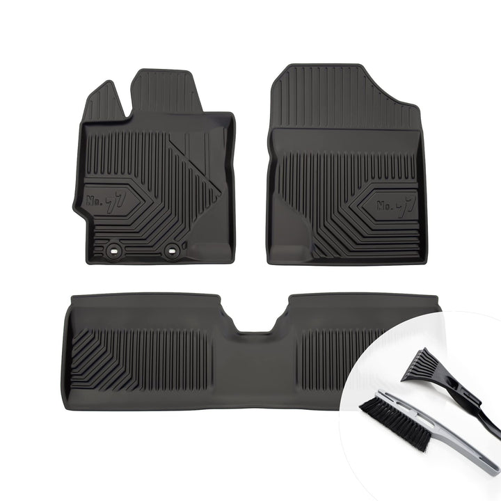 Gummimatten Auto Fussmatten mit Rand Gummi Automatten 3-teilig Set - passend für Toyota Yaris III 20