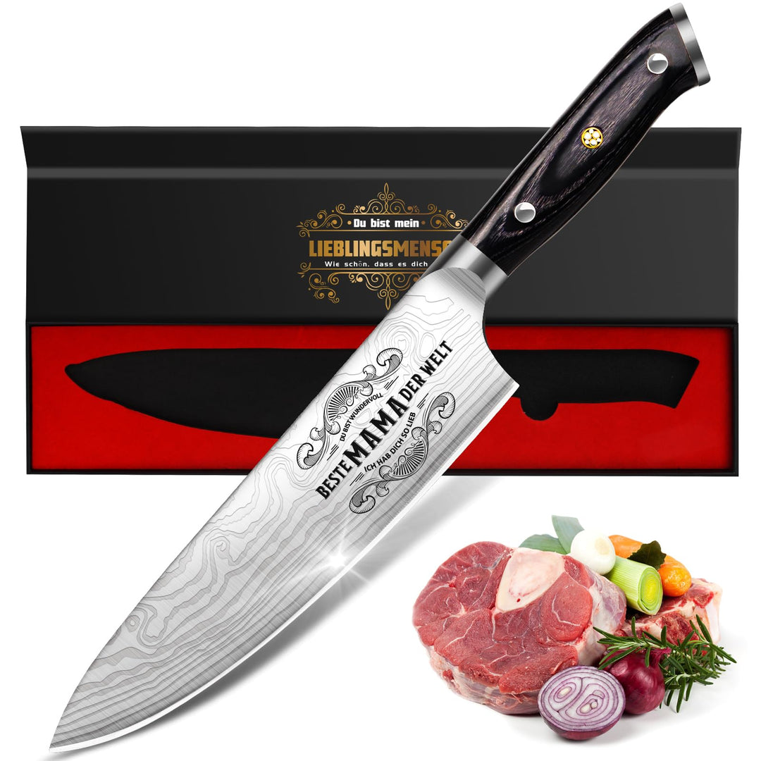 Küchenmesser Scharf Geschenke für Mama Weihnachten - 34 Cm Kochmesser Profi Messer, Weihnachtsgesche