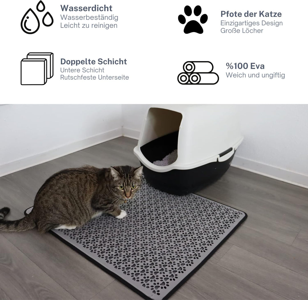 Bazerga Katzenklo Matte, Katzenstreu Katzenmatte Katzenklo Gross XXL Unterleger Katzenklo Vorleger W