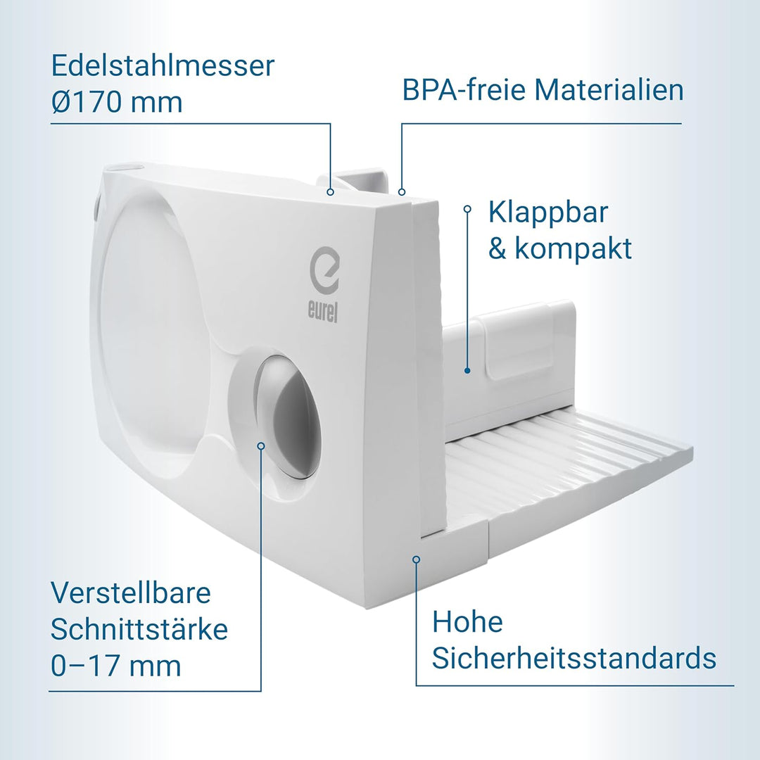 EUREL RS42 Allesschneider | Made in Europa I platzsparend klappbar Elektrischer Schneidemaschine, Br