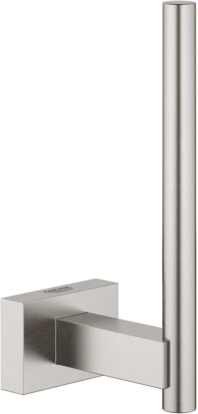 GROHE 40623DC1 Essentials Cube Reservepapierhalter, supersteel Supersteel Reservepapierhalter eckig,