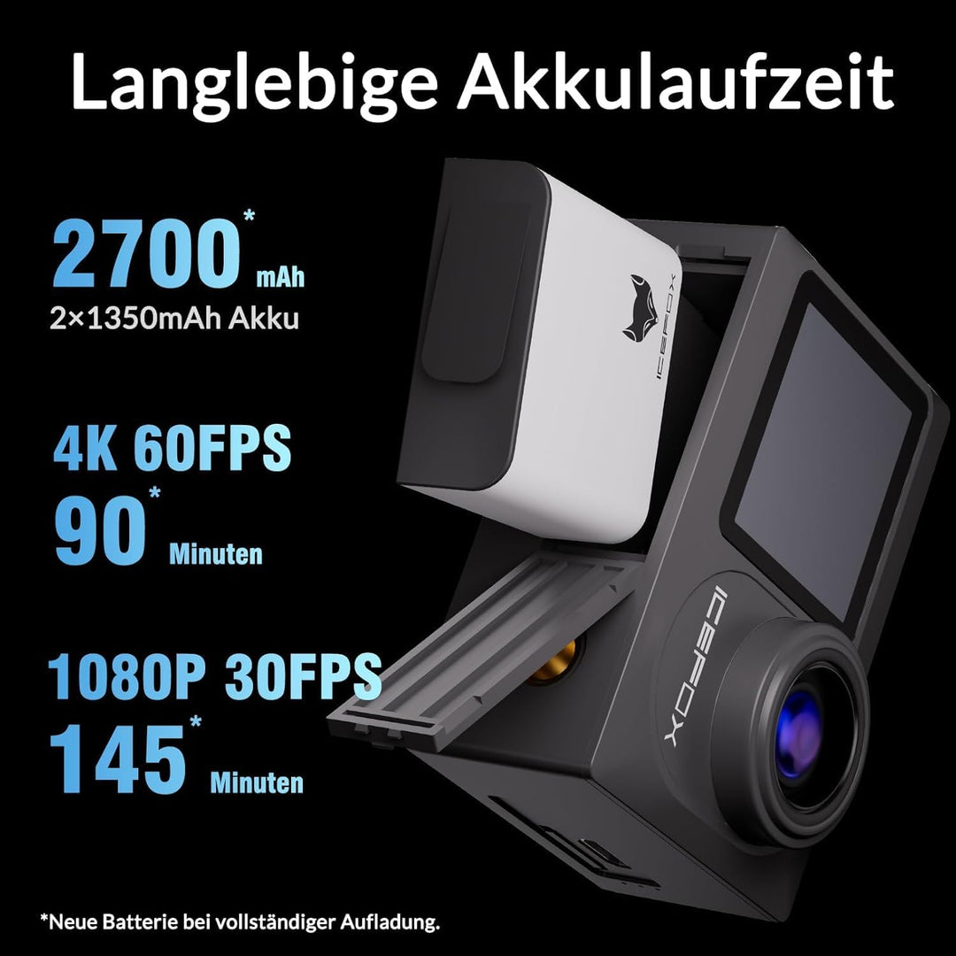 icefox Action Cam 4K Unterwasserkamera Wasserdicht 40M Ultra HD 20MP Kamera 170 Degree Ultra-Weitwin