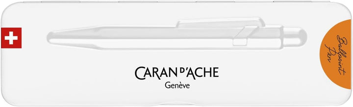 Caran d'Ache 849.53 - Kugelschreiber 849 POPLINE - Fluo Orange mit Etui, 1 Stück (1er Pack), Orange