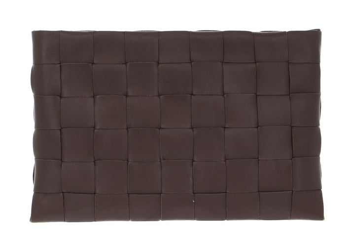 DECADENT Dolores Woven Clutch Mocha